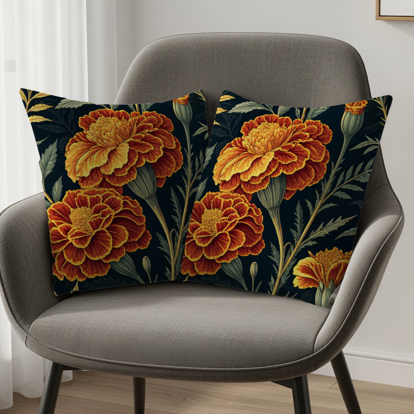 Marigold Delight Floral Pattern for Home Decor - Walk Greener