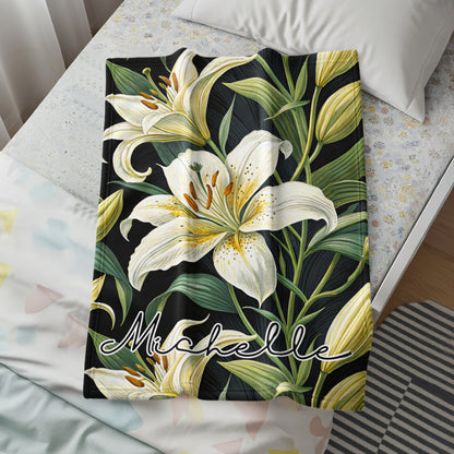 Floral Custom Name Blankets Perfect Personalized Gifts - Walk Greener