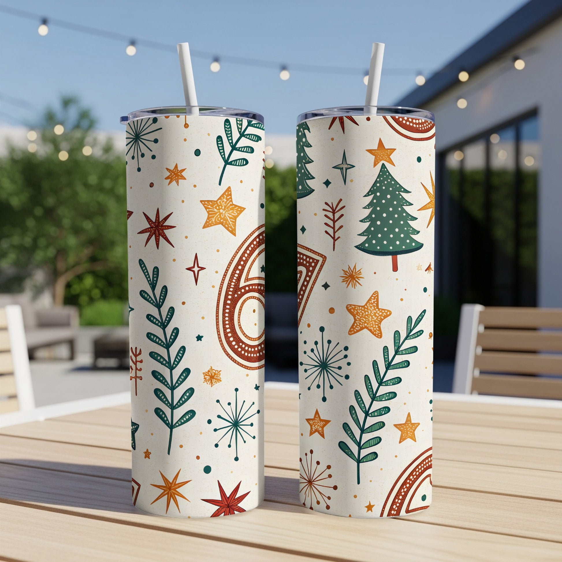 Festive Christmas Design Tall Insulated Tumbler Set