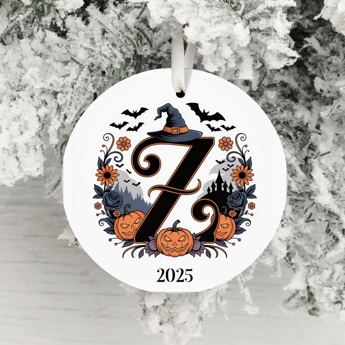 Personalized Halloween Witch Hat Initial Ornament product