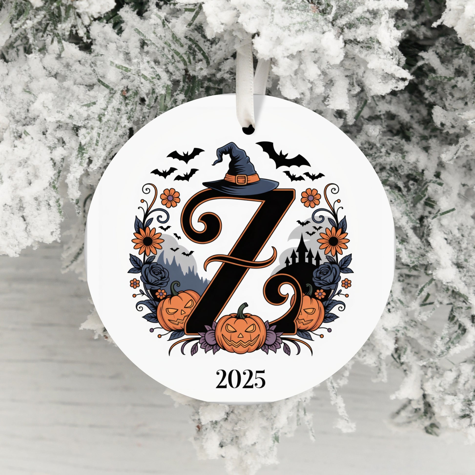 Personalized Halloween Witch Hat Initial Ornament product