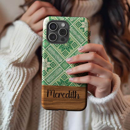Personalized Green Floral Meredith Phone Case