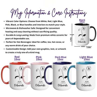 Personalized 15oz Mug Customizable Color Options Available