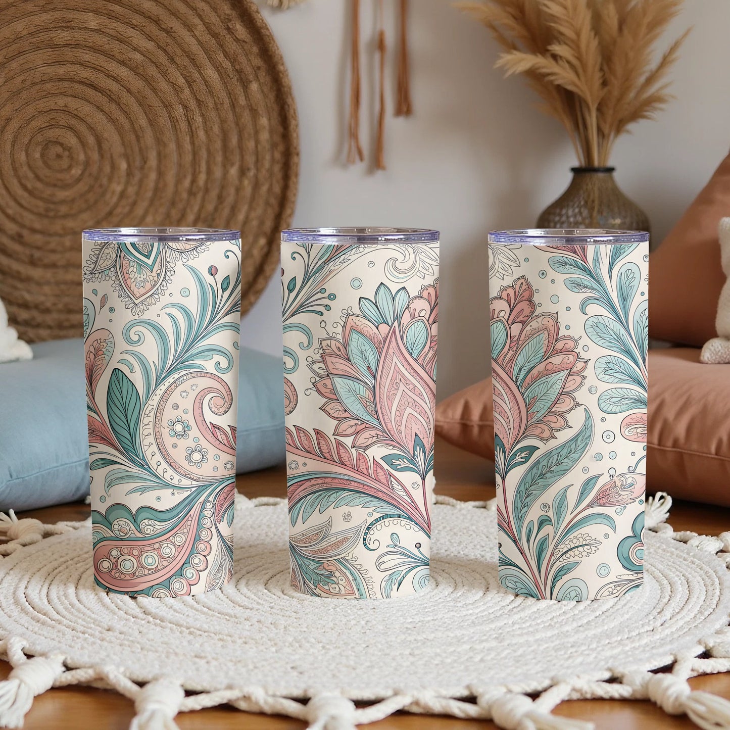 Elegant Floral Design Insulated Tumbler Flask Product