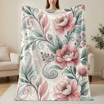 Floral Watercolor Painting Pink Blooms Artistic Design - Walk Greener