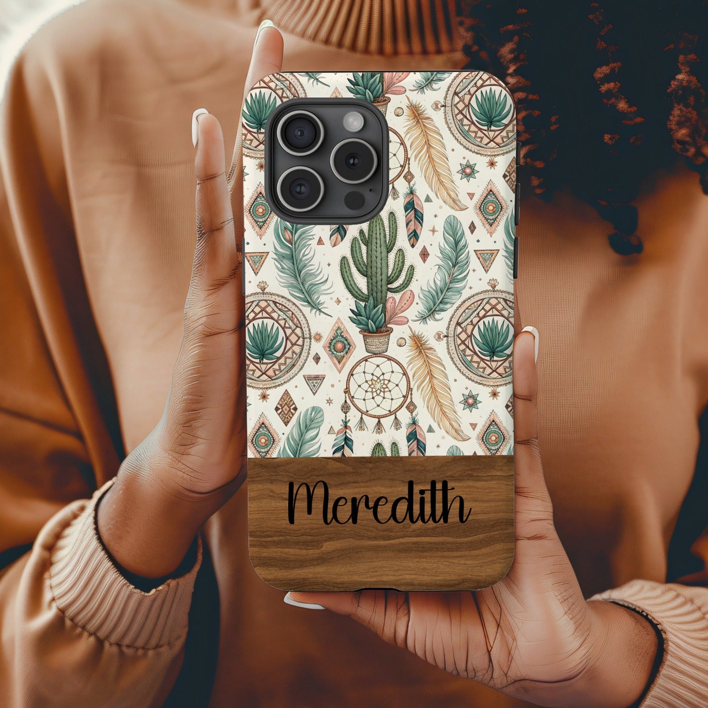 Dreamcatcher and Desert Patterns Custom Phone Case - Walk Greener