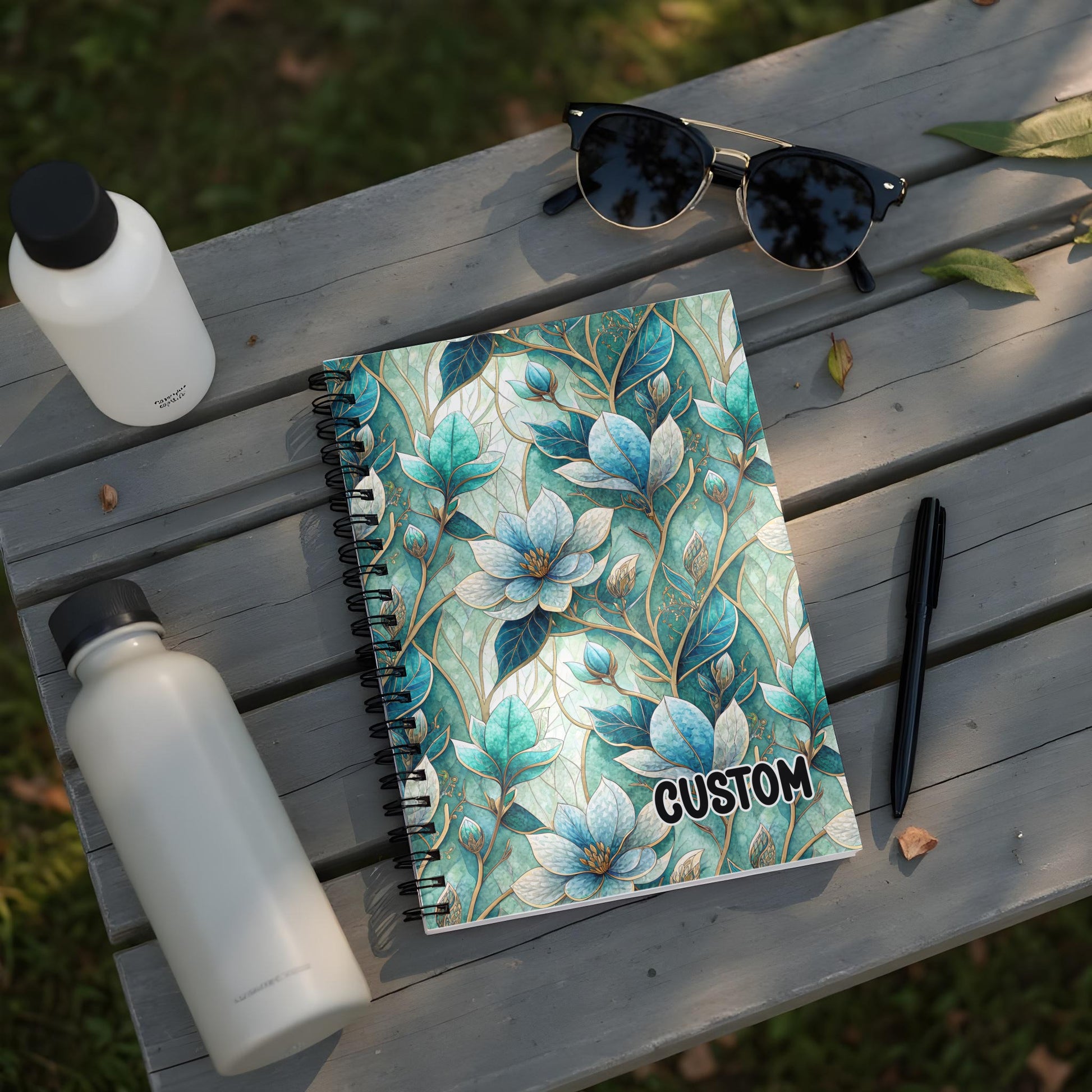 Custom Floral Themed Spiral Bound Notebook