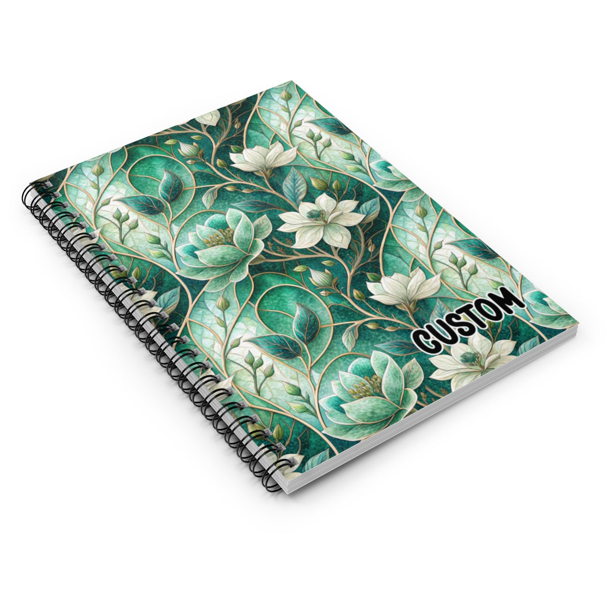 Custom Floral Designed Spiral Bound Notebook