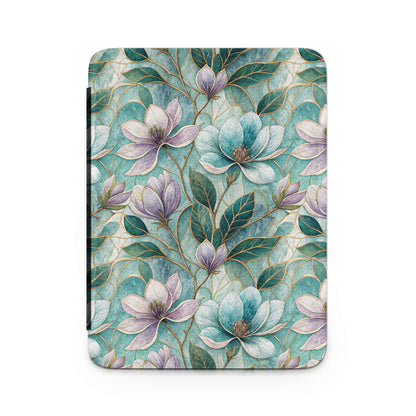 Elegant Floral Pattern with Teal Background Cover