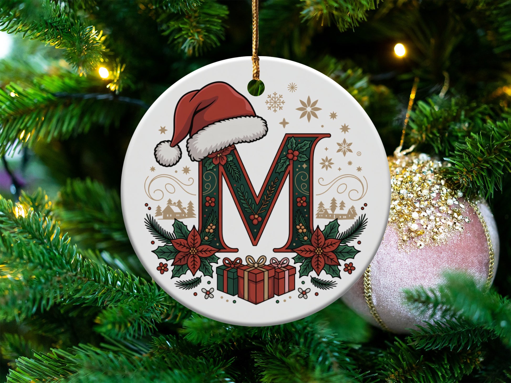 Personalized Monogram Christmas Ornament festive product