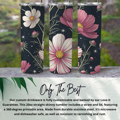 Floral Design Stainless Steel Insulated Tumbler 20oz