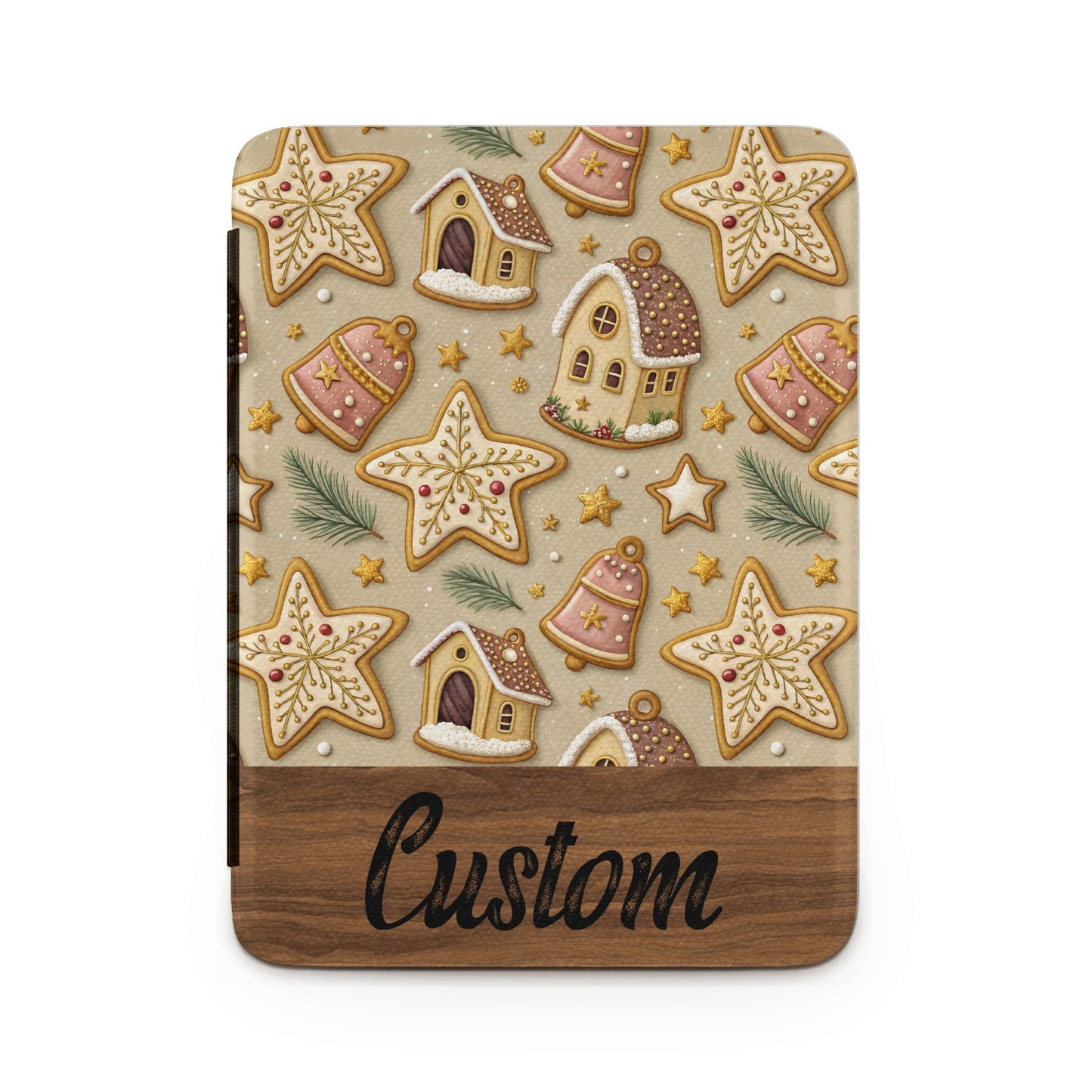 Festive Gingerbread Cookie Pattern Custom Cover