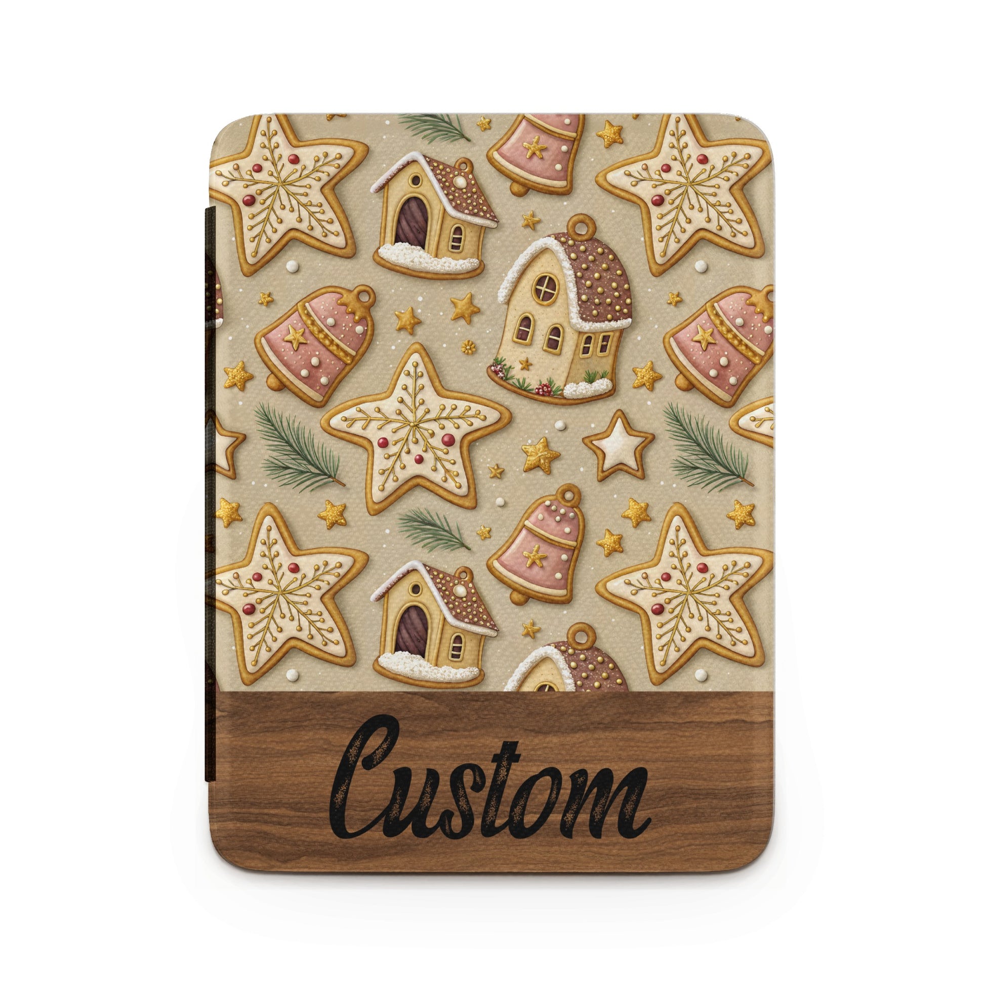 Festive Gingerbread Cookie Pattern Custom Cover