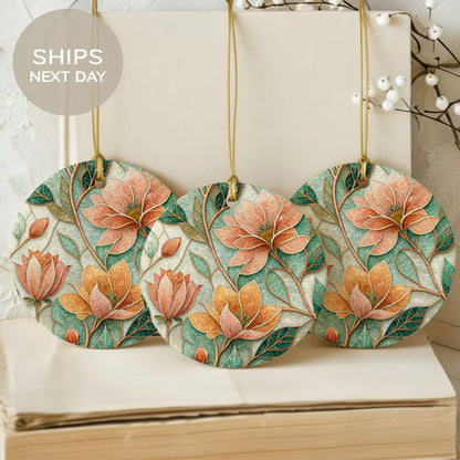 Floral Round Decorative Hanging Ornaments with Next Day Shipping