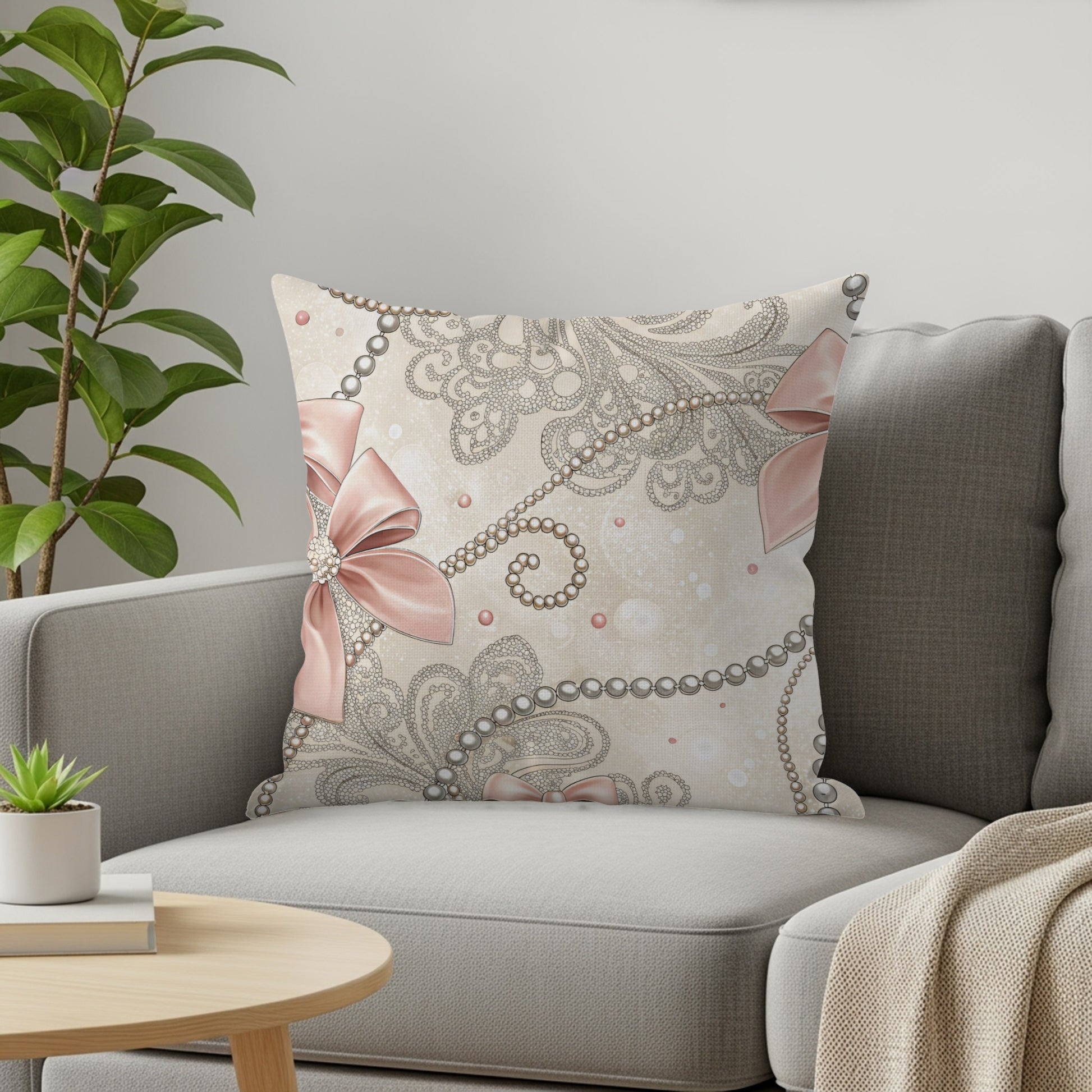 Bows on Lace with Pearls Decoration Pillows & Pillow Cases - Walk Greener