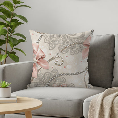 Bows on Lace with Pearls Decoration Pillows & Pillow Cases - Walk Greener