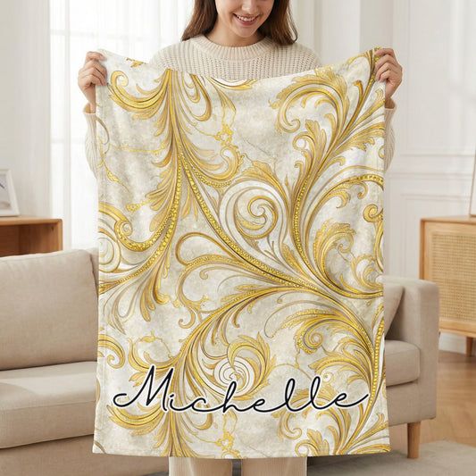 Personalized Baroque Style Blanket Custom Name Michelle