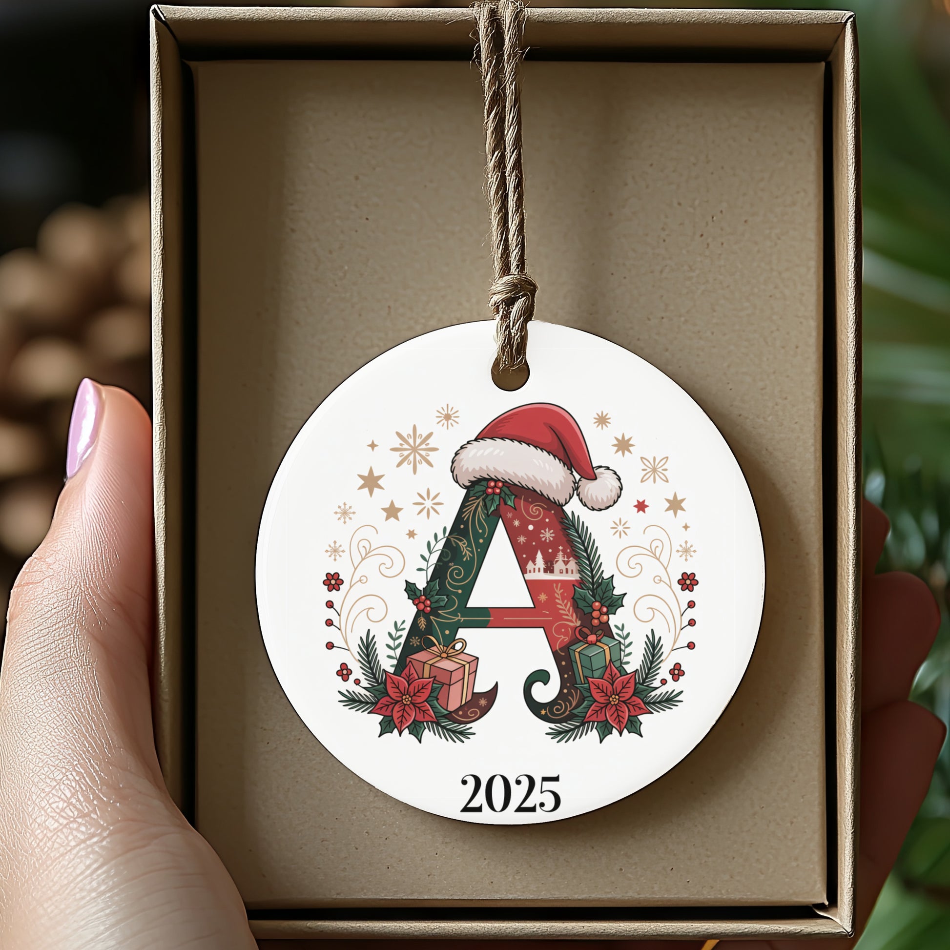 Personalized 2025 Christmas Ornament with Letter A product