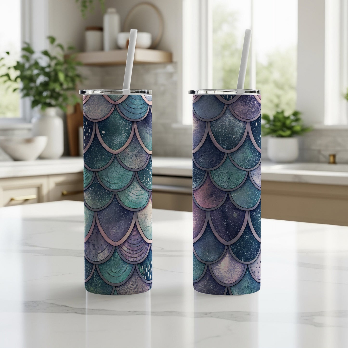 Oceanic Mermaid Scales Patterned Tumbler product
