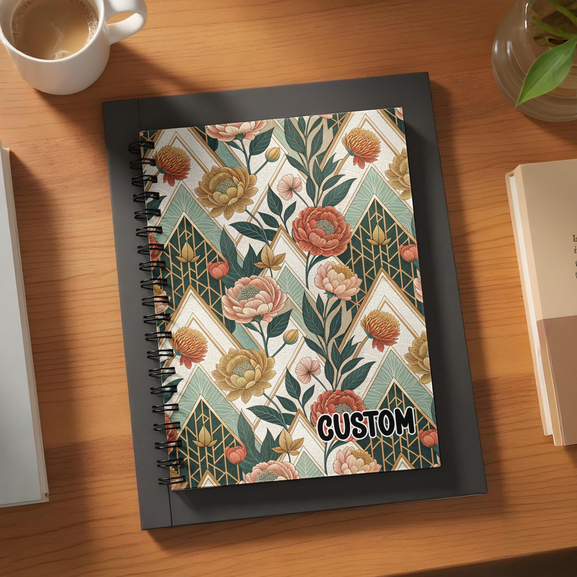 Custom Floral Spiral-Bound Notebook Custom Journal