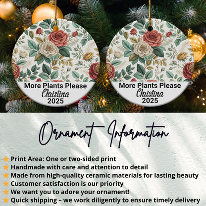 Personalized Christmas Ornament with Floral Design product