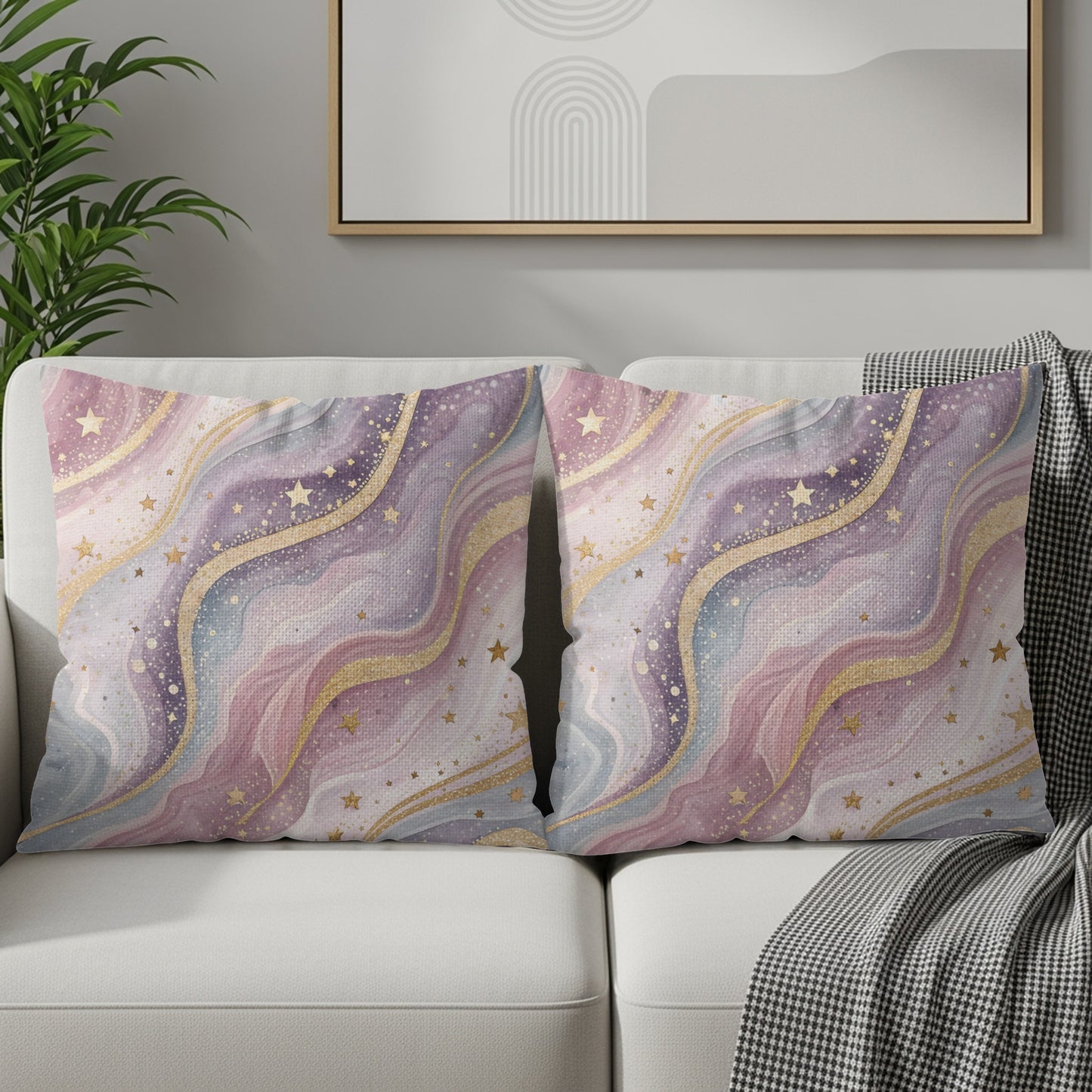 Galaxy Inspired Colorful Starry Pillow Cover Product