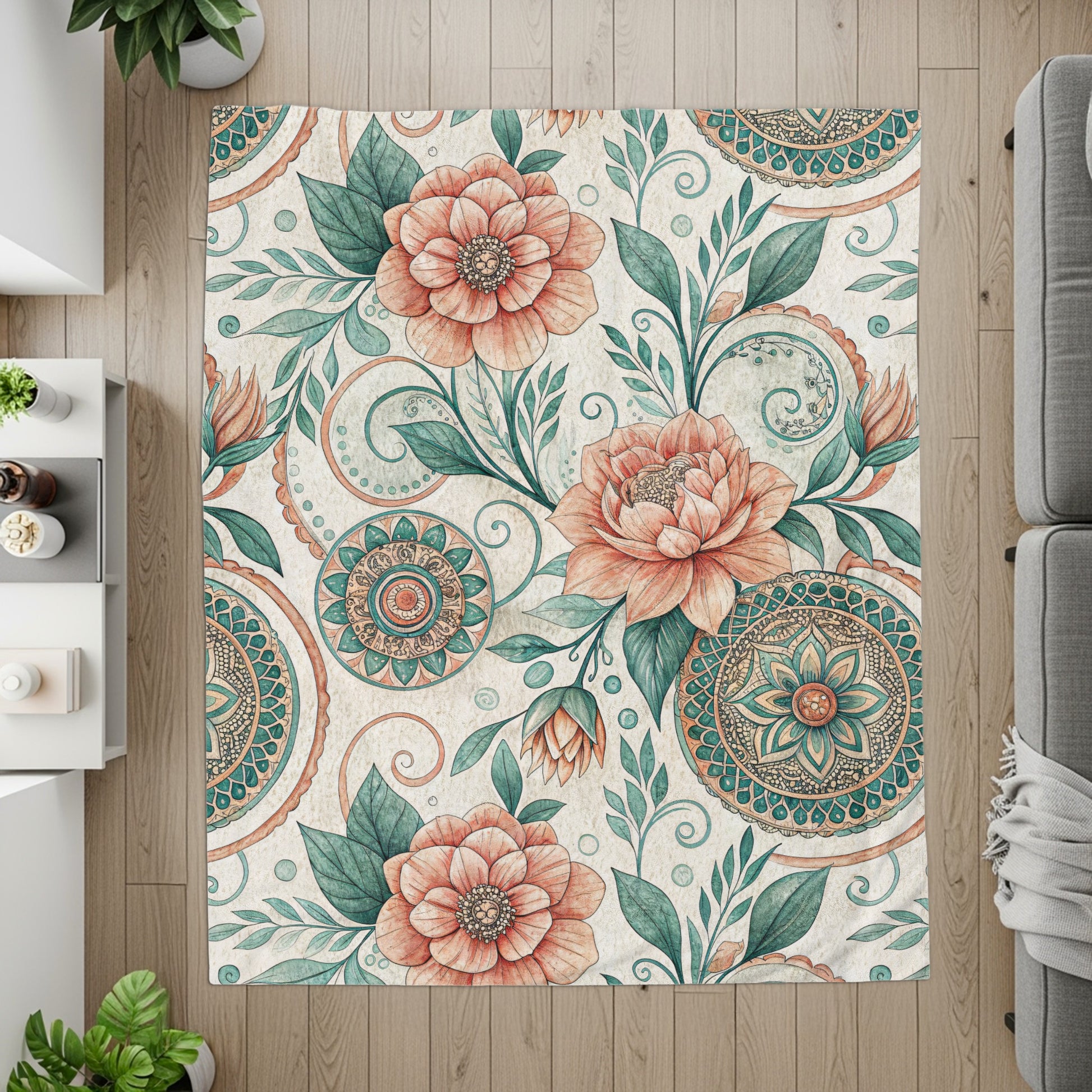 Artistic Vintage Floral Garden Inspired Artwork Velveteen Plush Blankets - Walk Greener