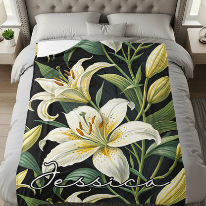 Floral Custom Name Blankets Perfect Personalized Gifts - Walk Greener
