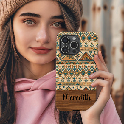 Custom Tribal Pattern Phone Case with Meredith Personalization