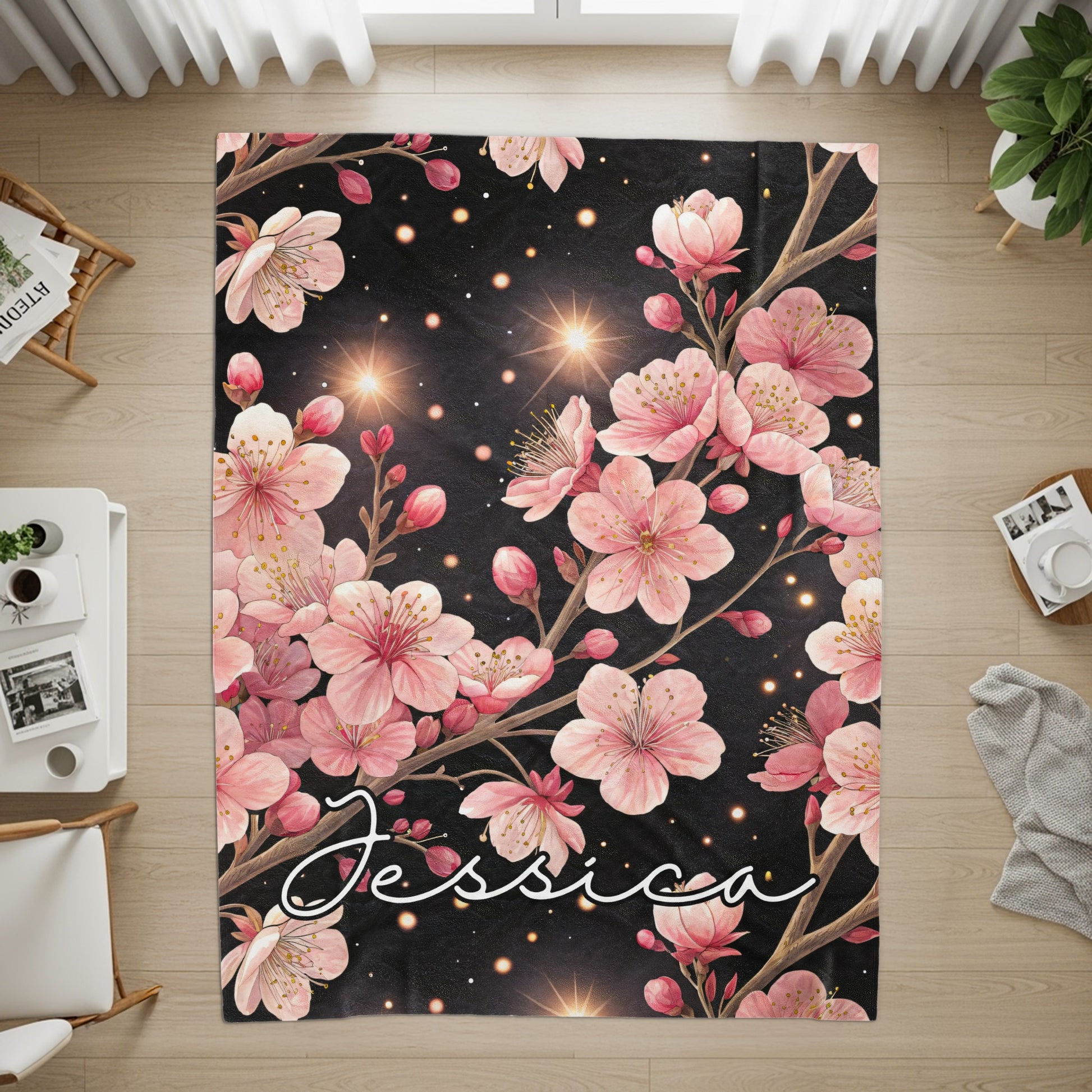 Personalized Floral Jessica Area Rug for Home Decor