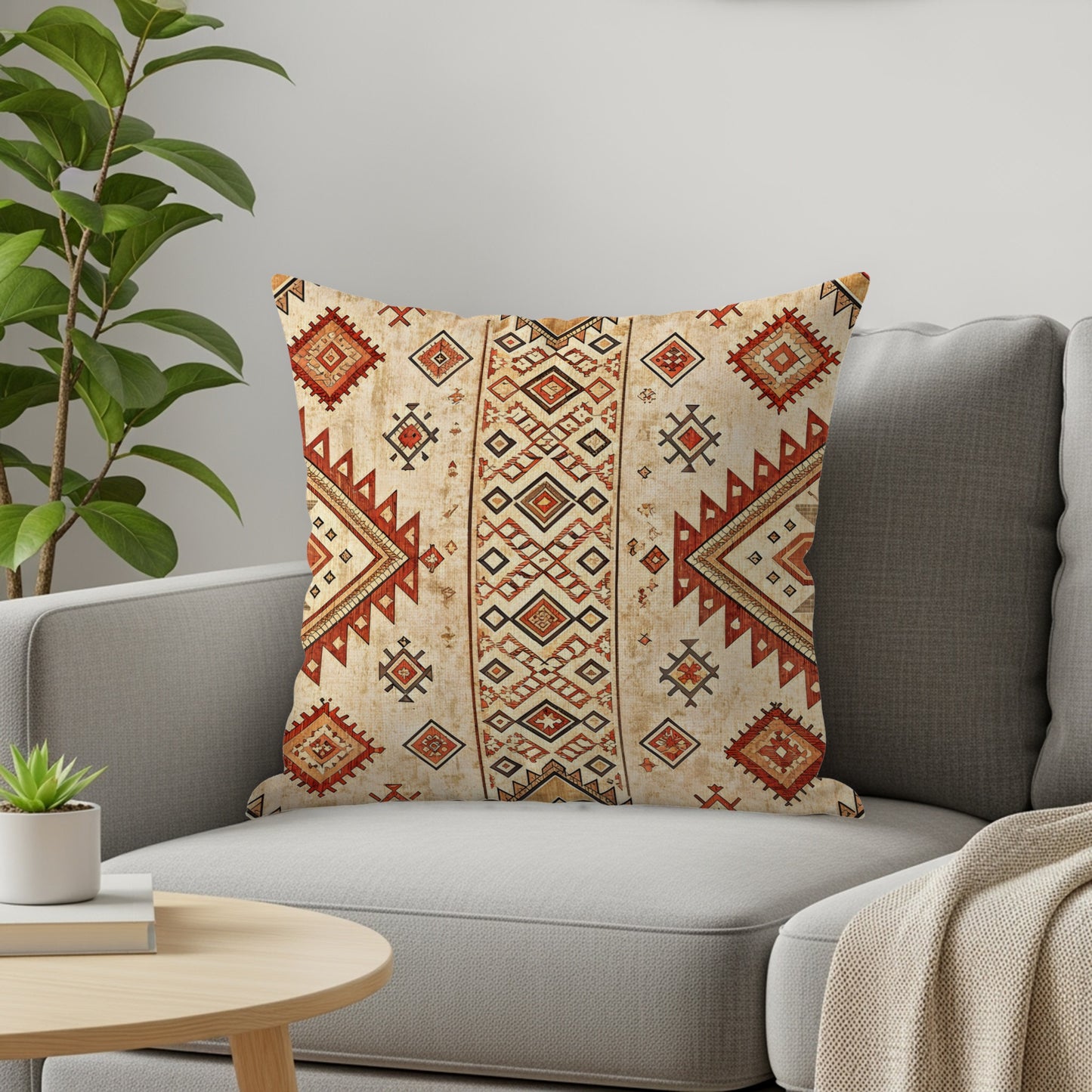 Geometric Aztec Print Decorative Pillow Cover