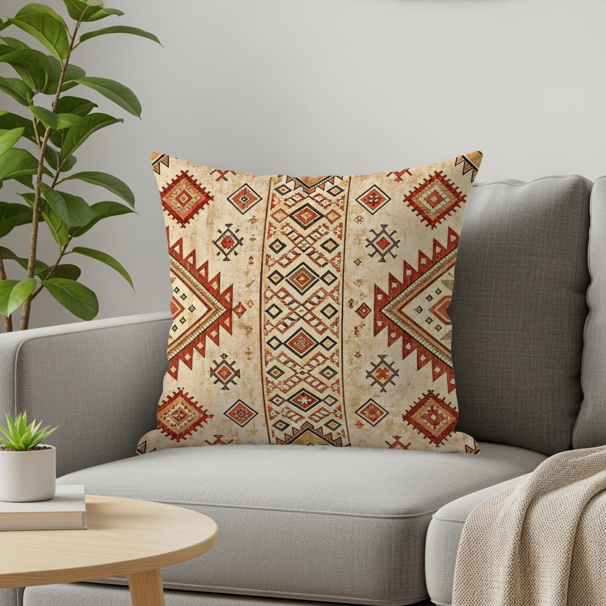 Geometric Aztec Print Decorative Pillow Cover