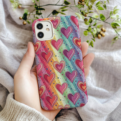 Colorful Heart Pattern Mobile Phone Case Cover