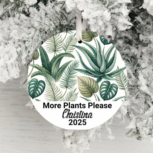 Personalized More Plants Please Ornament product type