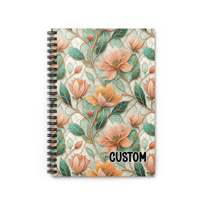 Floral Custom Design Spiral Notebook Customizable