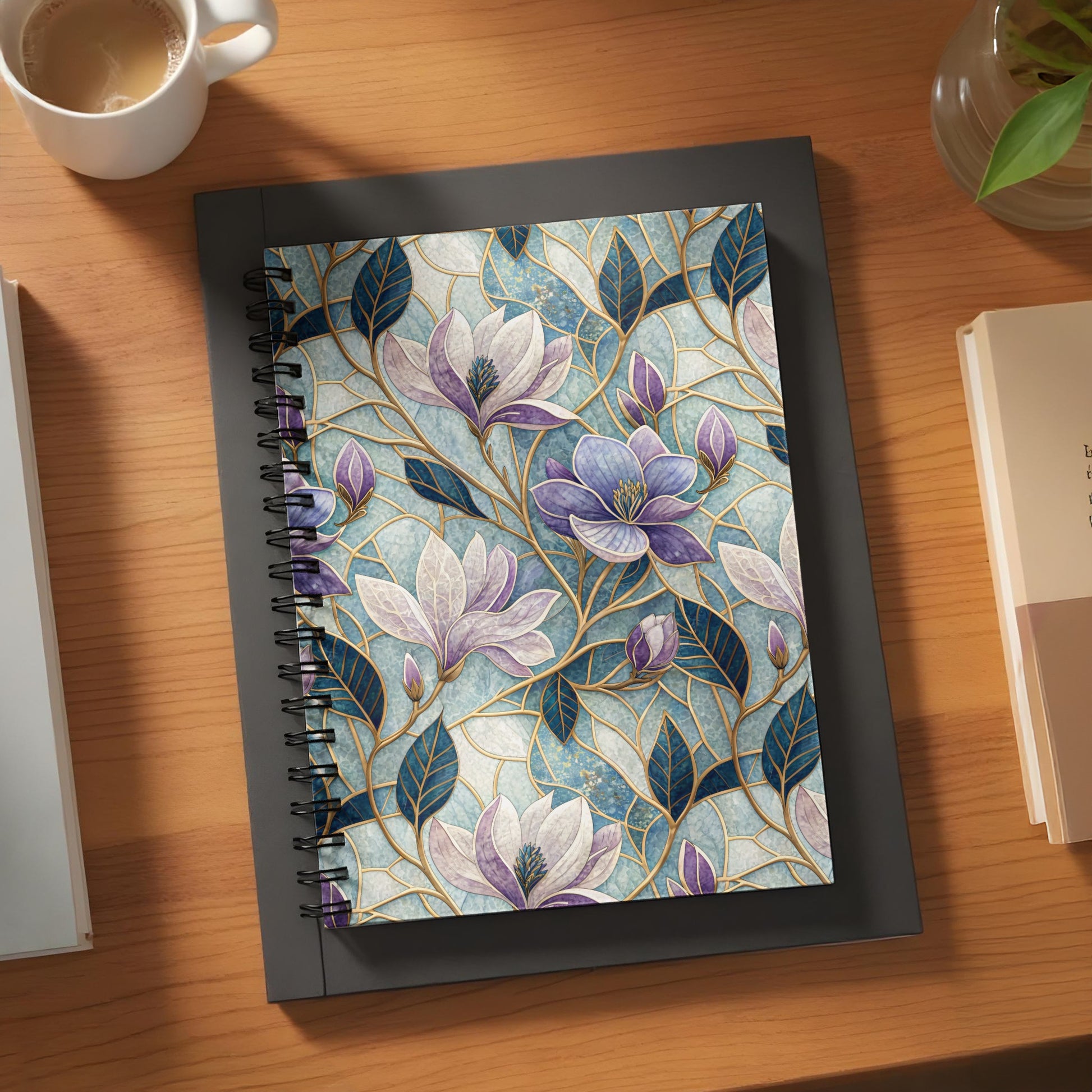 Beautiful Floral Design Hardcover Spiral Bound Notebook