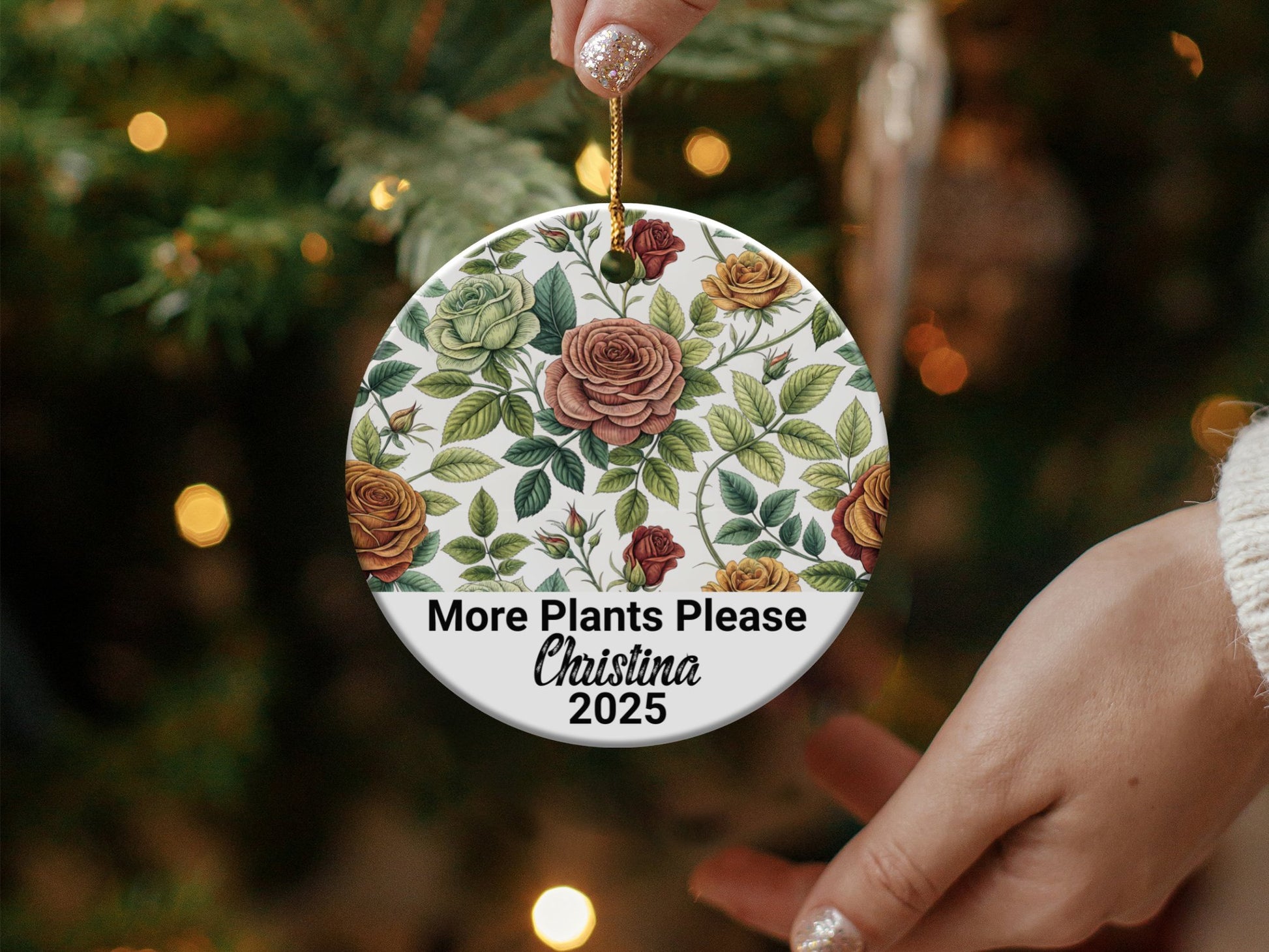 More Plants Please Floral Personalized Ornament product