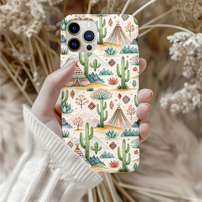 Colorful Boho Cactus Teepee Pattern Phone Case
