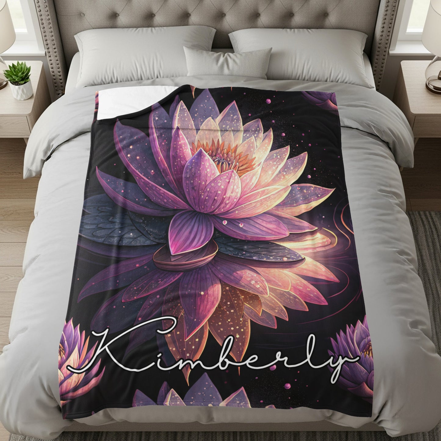 Personalized Lotus Flower Graphic Custom Name Creation - Walk Greener