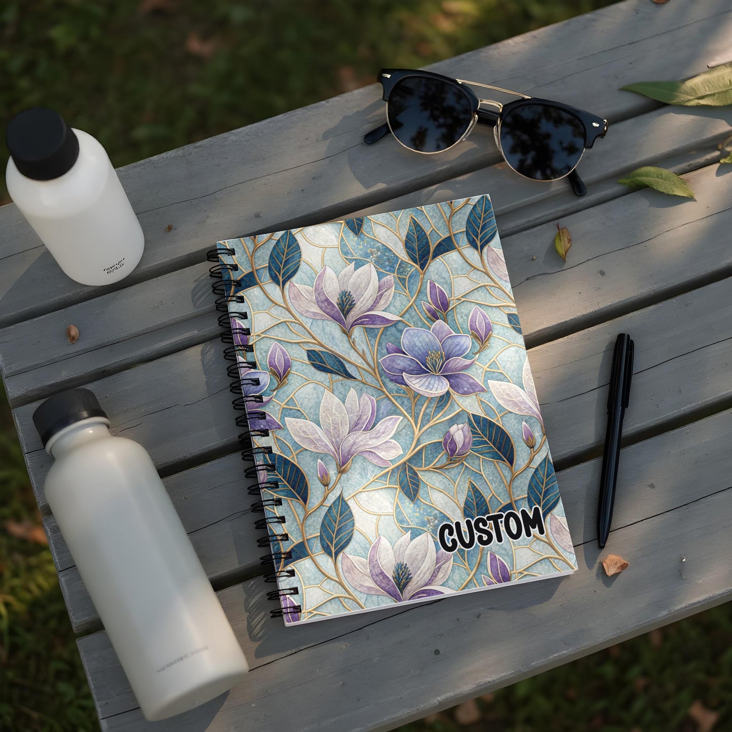 Custom Floral Design Spiral Bound Notebook