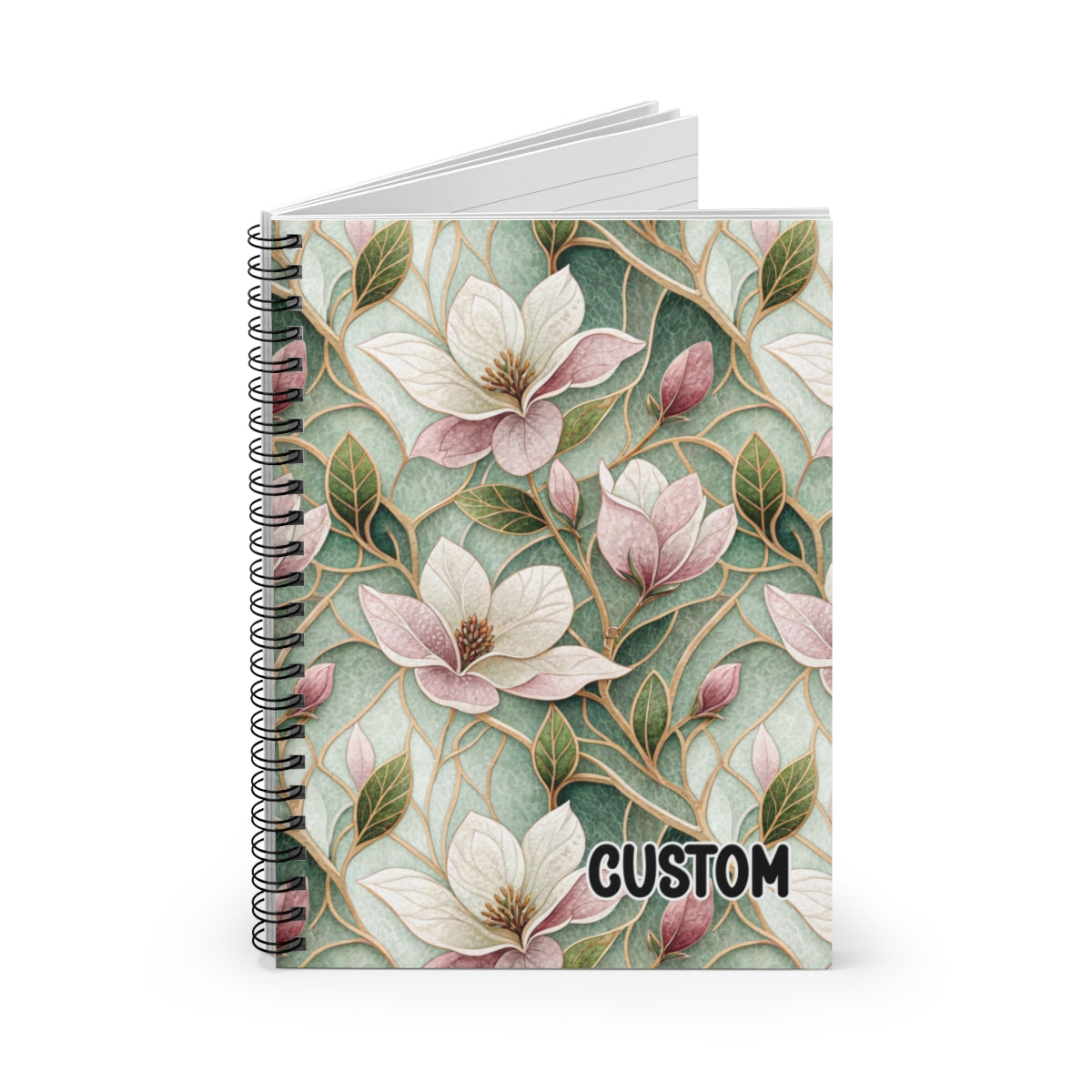 Custom Floral Design Spiral Bound Notebook