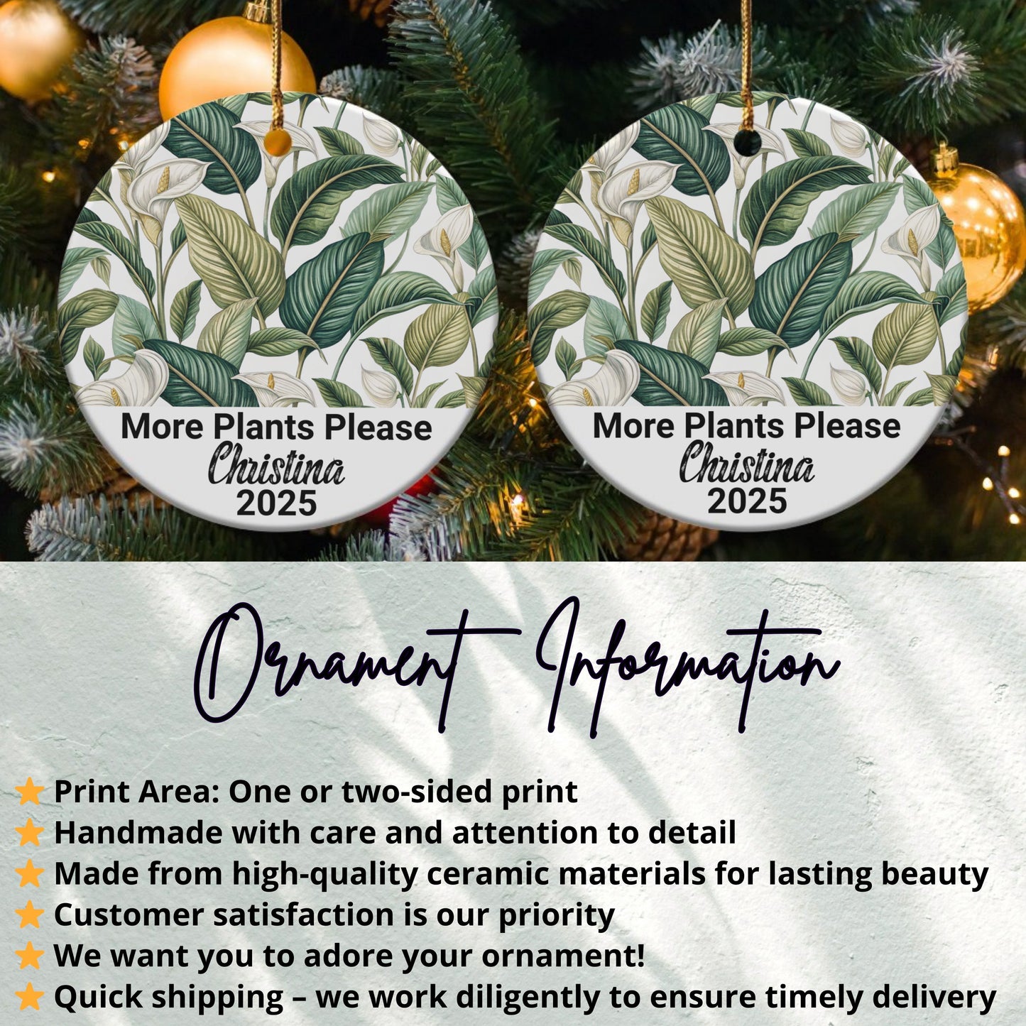 Personalized More Plants Please Ornament product