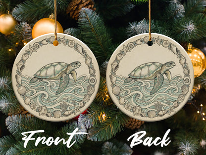 Sea Turtle Double Sided Christmas Tree Ornament product type