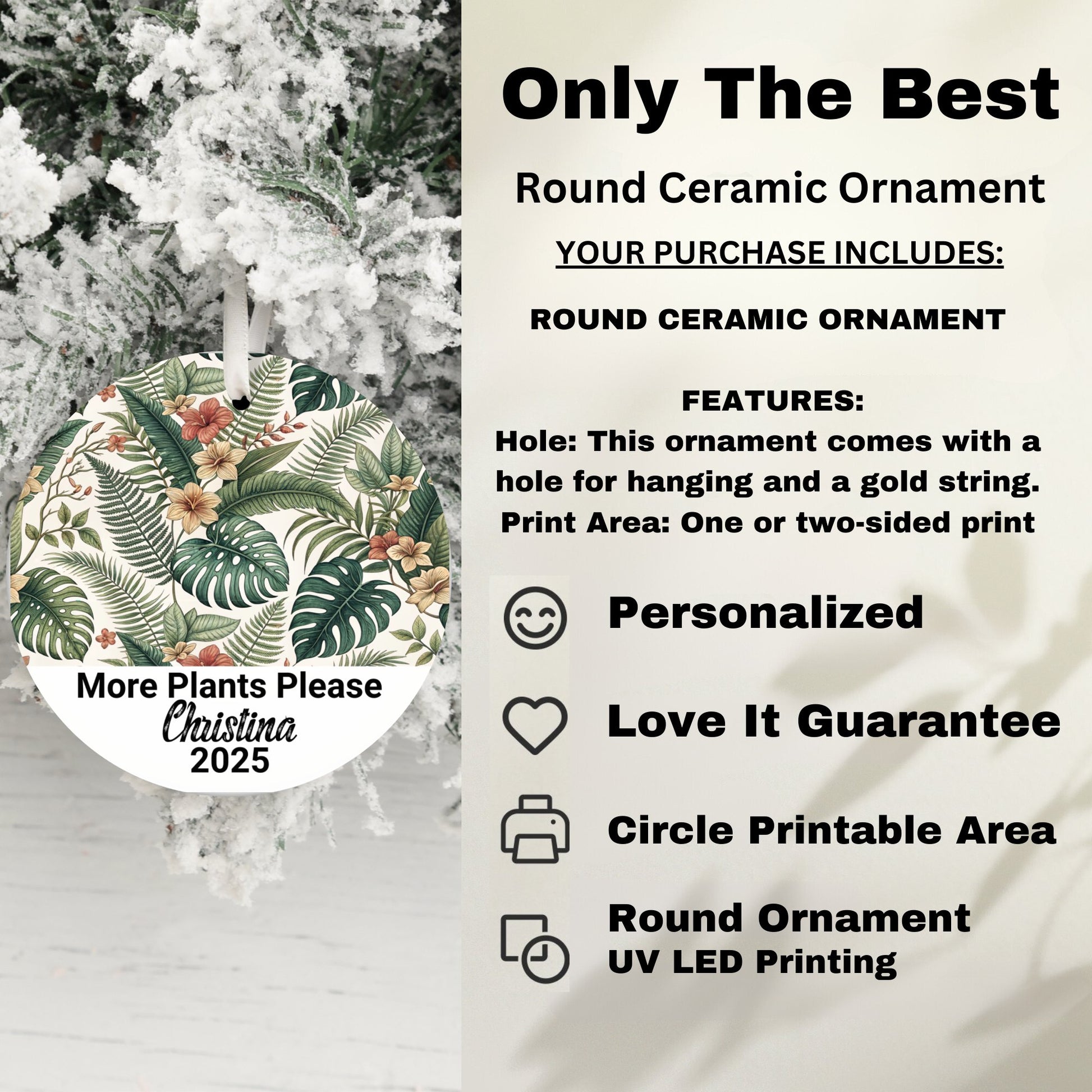 More Plants Please Personalized Round Ornament product