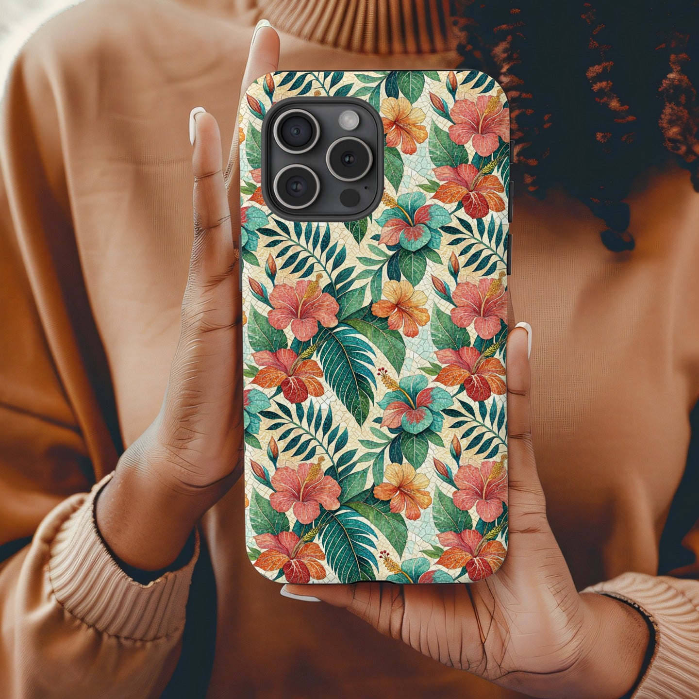 Tropical Floral Pattern iPhone Case Durable Cover