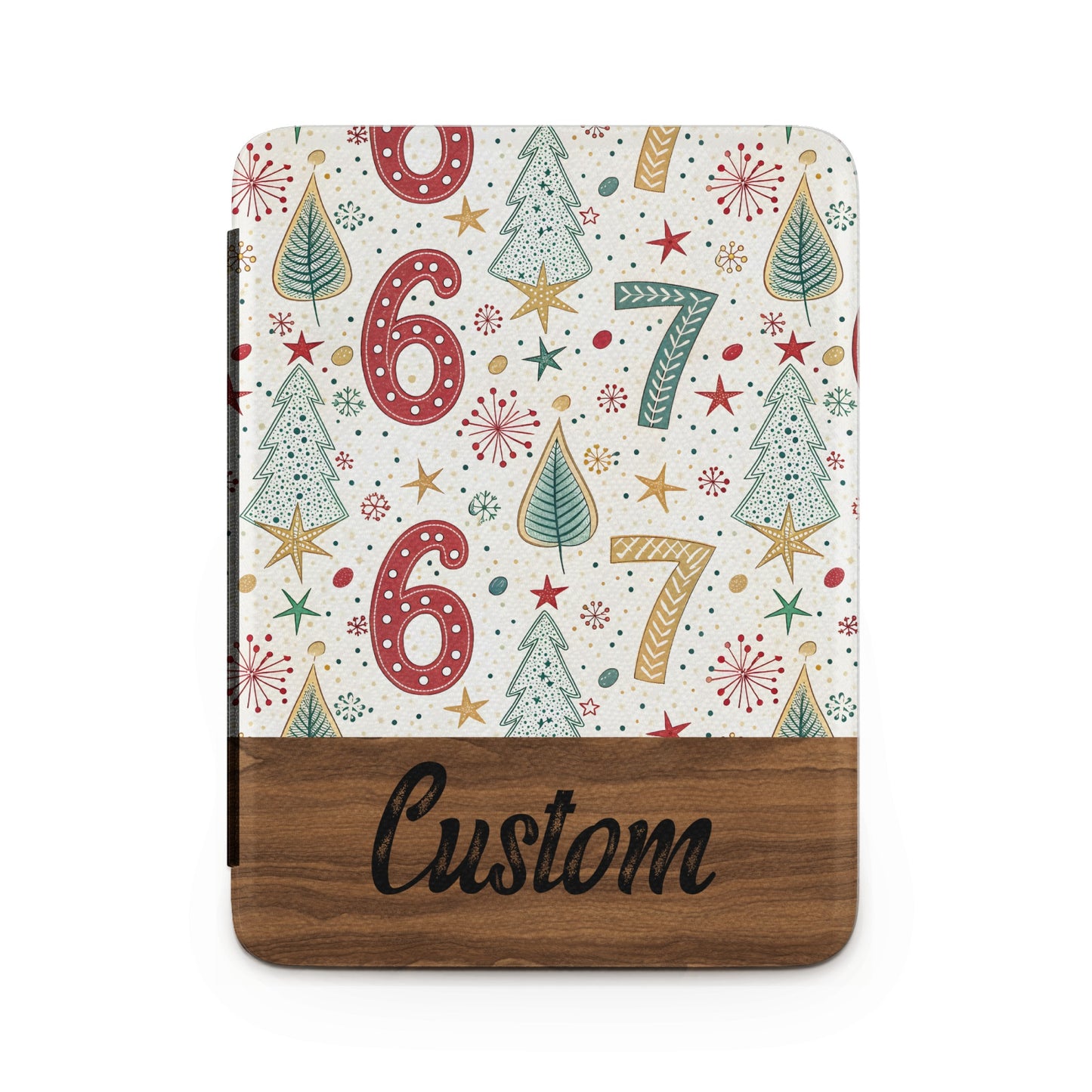 Festive Christmas Number Pattern Custom Tablet Case