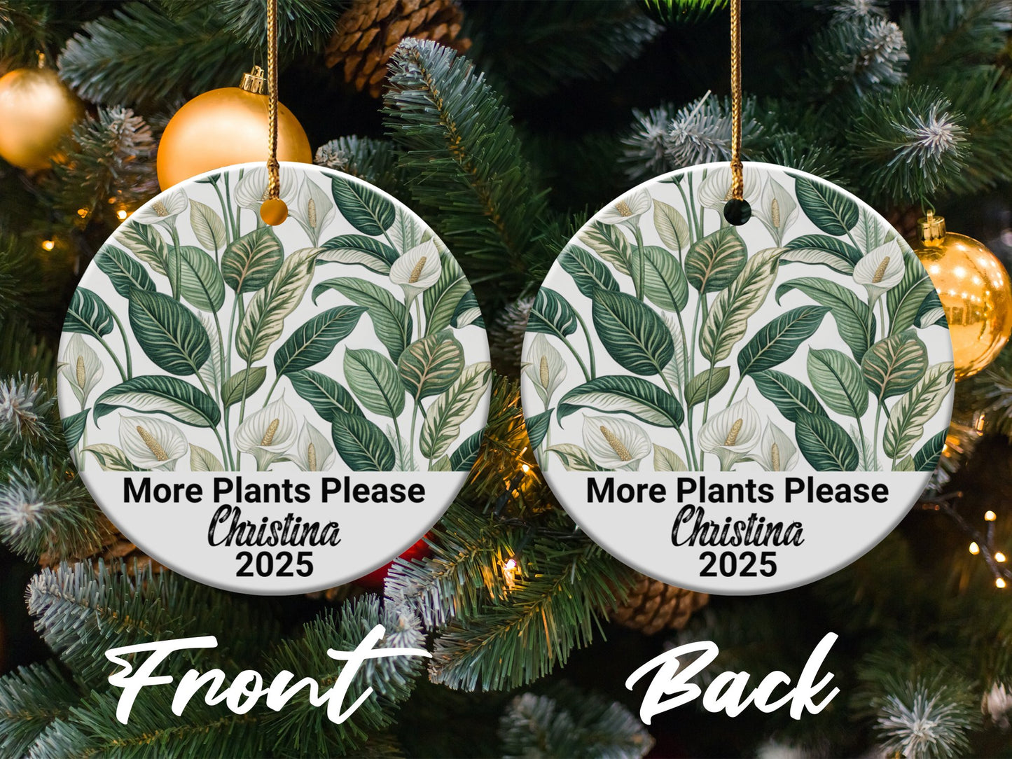 More Plants Please Customizable Circle Ornament product type