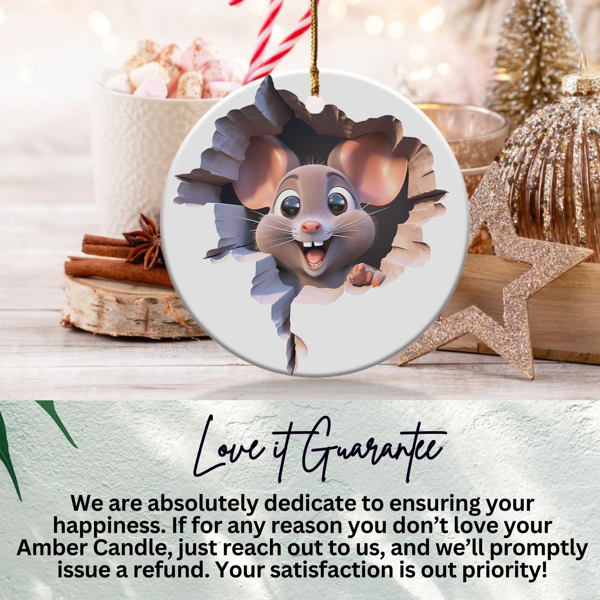 Christmas Tree Ornament with Cute Mouse product