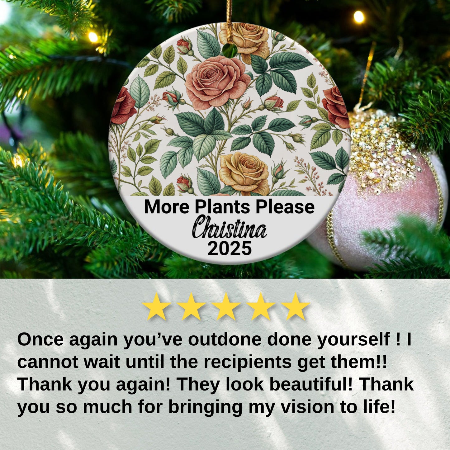 Floral Christmas Ornament Gift 2025 Product