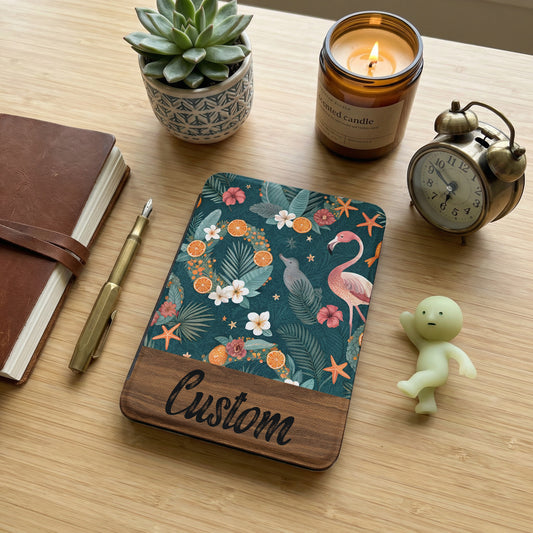 Custom Tropical Themed Notebook with Flamingo Design